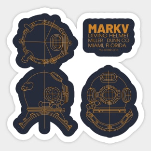 Thousand Fathoms: Mark V Diving Helmet Blueprint Schematic Sticker